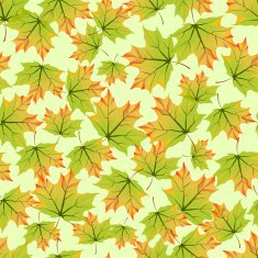 Seamless pattern with colorful autumn leaves