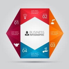 Vector hexagon element for infographic N2