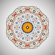 Ornamental round geometric pattern in aztec style N5