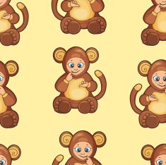 Seamless Background with baby dressed like monkey N4