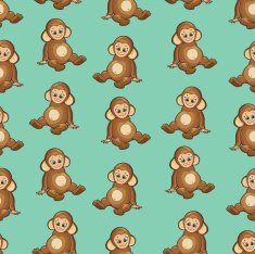 Seamless Background with baby dressed like monkey N5