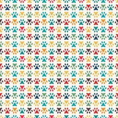 Animal seamless vector pattern of paw footprint Endless texture N2