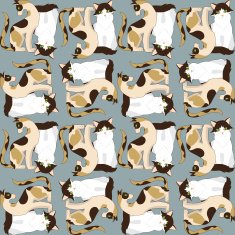 Pattern with cute cat N2