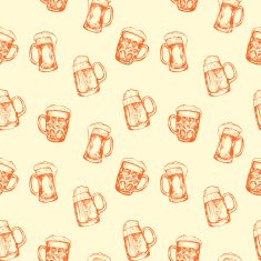 Seamless background with different glasses of beer N2