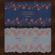 Greeting card with abstract floral elements