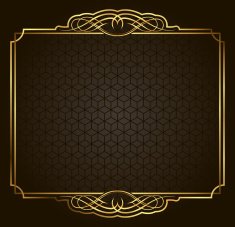 Calligraphic Retro vector gold frame on dark background N2