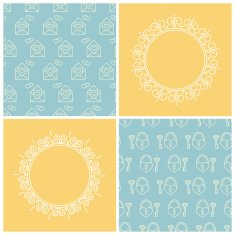 Set of frames and seamless backgrounds N2