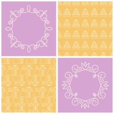 Set of frames and seamless backgrounds N3