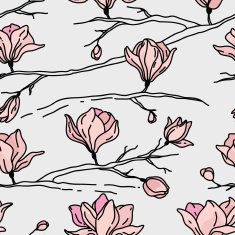 pattern with flowers Magnolia N3