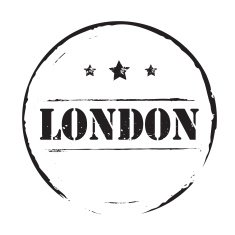 Black Vector Stamp and text LONDON