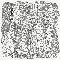 Pattern for coloring book of Christmas trees N2