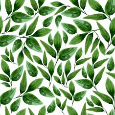 Watercolor Floral Leaf Seamless Pattern