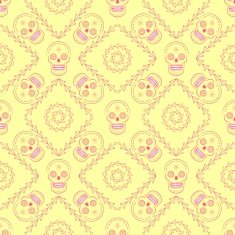 Day of the dead vector seamless pattern