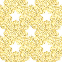 New Year seamless gometric pattern with golden glitter textured stars