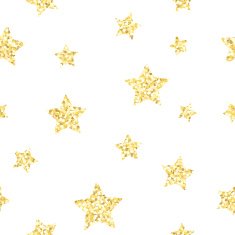 New Year seamless gometric pattern with golden glitter textured stars N4