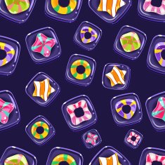 Vector seamless background with colorful Halloween candies