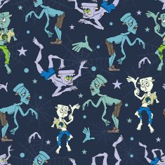Vector Spooky Zombies Halloween Seamless Pattern Isla Vista California Epic