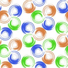 Abstract geometric seamless pattern with colored circles and blur elements