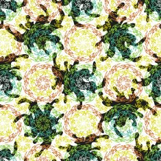 Abstract geometric seamless pattern with circle and spot elements