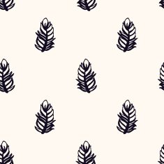 hand drawn graphic feathers seamless pattern