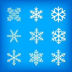 White snowflakes on blue background N2