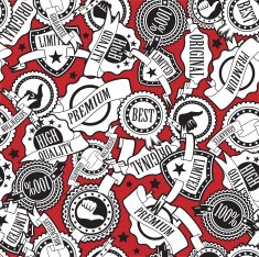 Badges and Ribbons Seamless Pattern