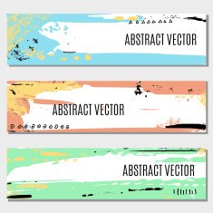 Set of hand drawn web headers
