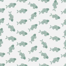 Seamless colorful background made of abstract fish