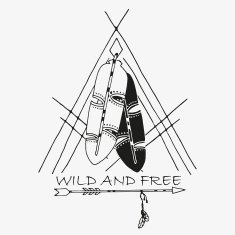 Hand-drawn tribal design element for logo or print