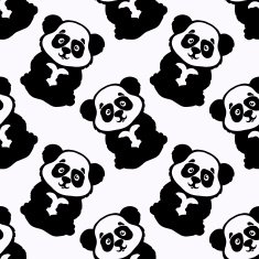 Seamless pattern with panda bear
