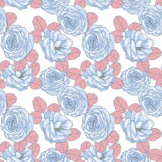 Seamless floral pattern Roses 6