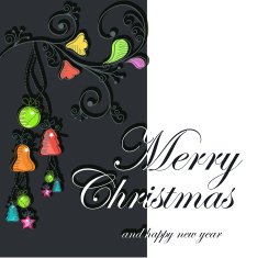 Beautiful Christmas card with decorations N3