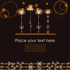 Orange flowers on a brown background N2