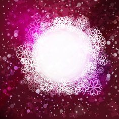 Pink winter space with circle cloud