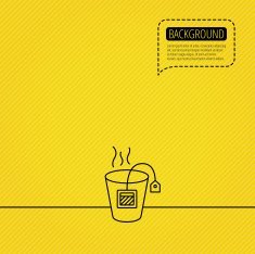 Tea bag icon Natural hot drink sign N6