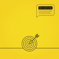 Target with arrow icon Dart aim sign N12