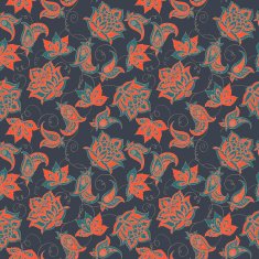 Floral Paisley Pattern Seamless Asian Textile Background N6