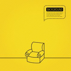 Armchair icon Comfortable furniture sign N2