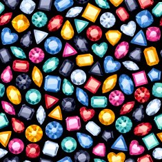 Seamless gemstones pattern on black N2