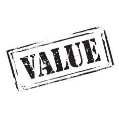 Black vector grunge stamp VALUE