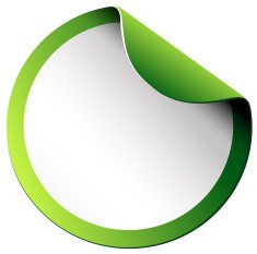 Green border sticker on white background