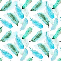 Watercolor pattern with feathers N10