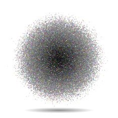 Halftone circles different colorful with shadow
