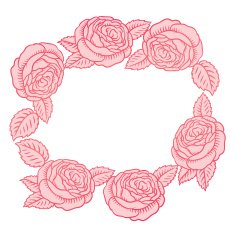 round frame - classic retro roses N2