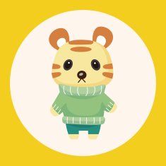 animal tiger winter cartoon theme elements