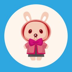 animal rabbit winter cartoon theme elements