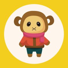 animal monkey winter cartoon theme elements
