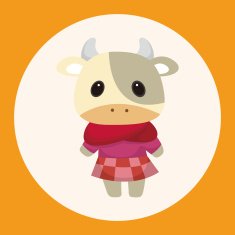 animal cow winter cartoon theme elements