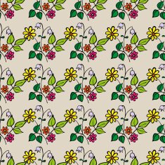Floral seamless pattern with hand drawn flowers N2