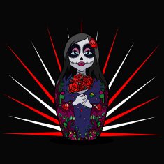 Vector Color Halloween Matreshka Illustration